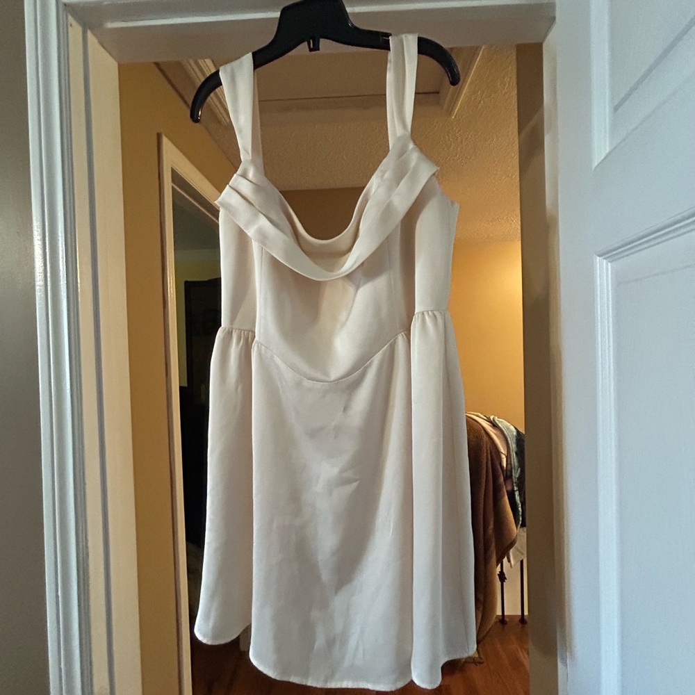 Park & Fifth Cream Sleeveless mini skater dress